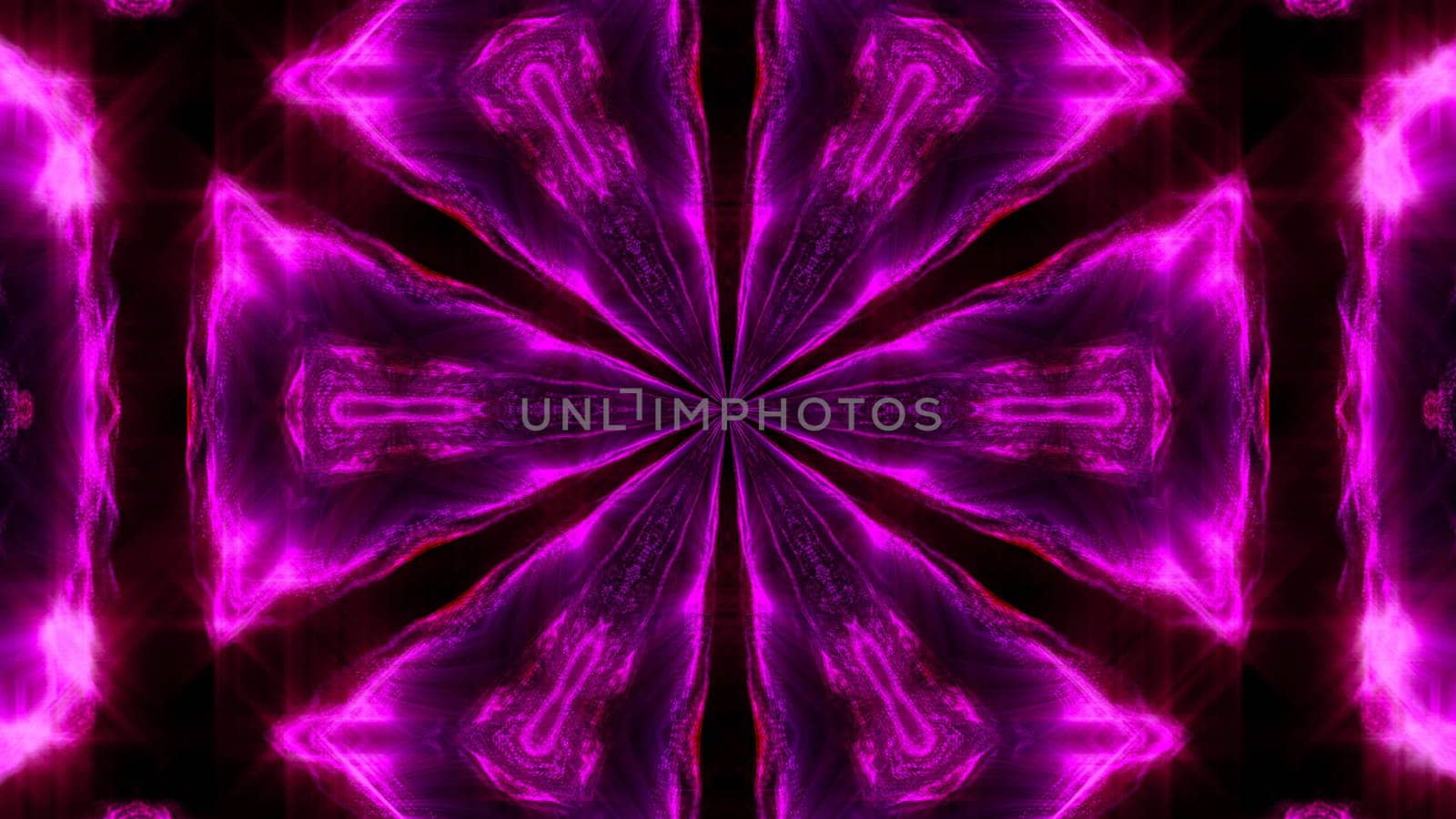 Purple abstract kaleidoscope background. Digital illustration. 3d rendering