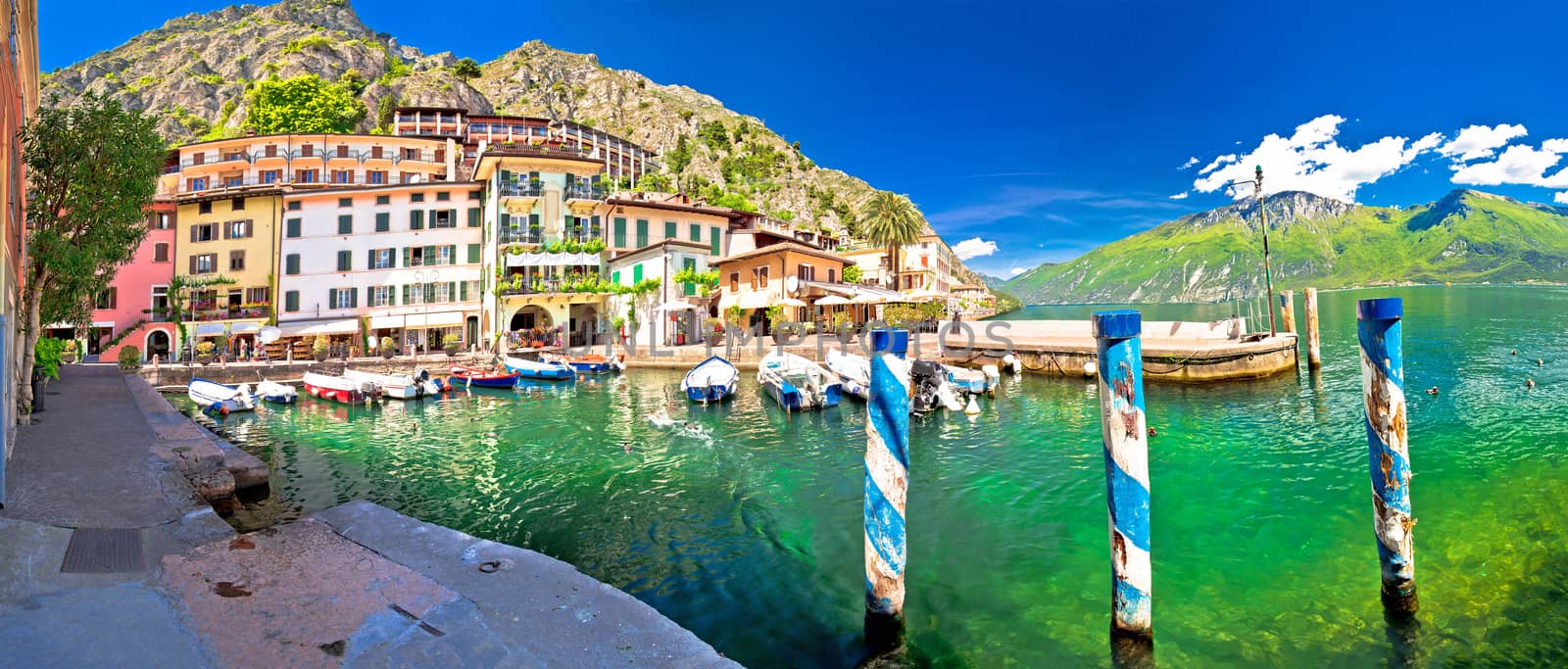 Limone sul Garda turquoise harbor panoramic view by xbrchx