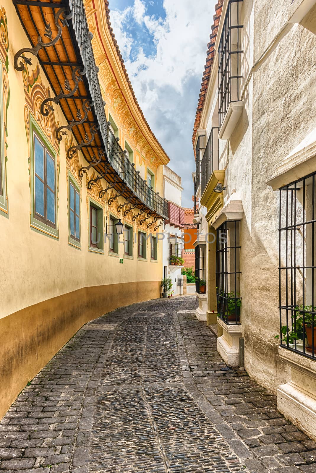 Scenic alley inside Poble Espanyol, Barcelona, Catalonia, Spain by marcorubino