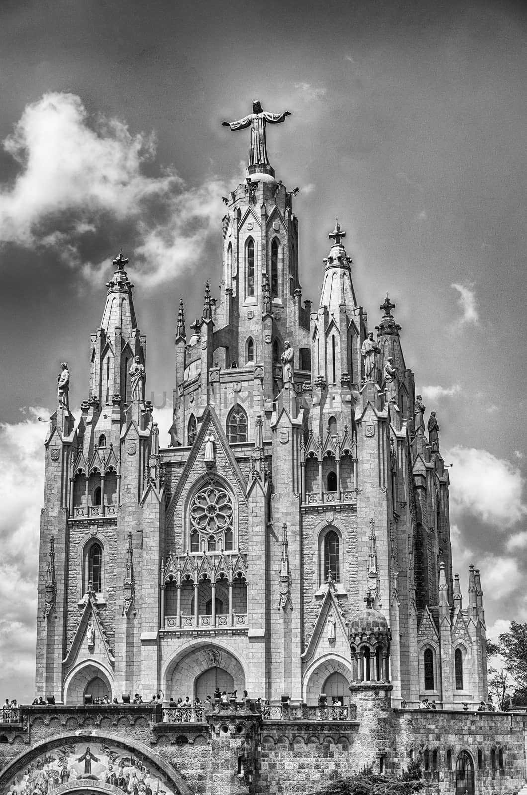 Expiatory Church of the Sacred Heart of Jesus, a Roman Catholic church and minor basilica located on the summit of Mount Tibidabo in Barcelona, Catalonia, Spain