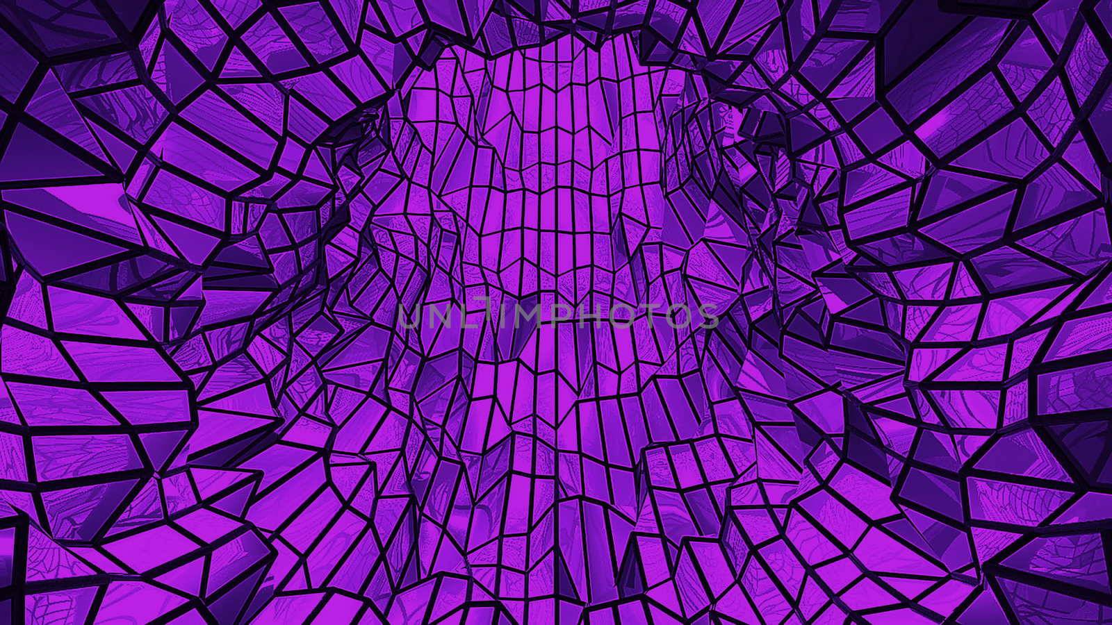 Abstract background with low poly tunnel by nolimit046