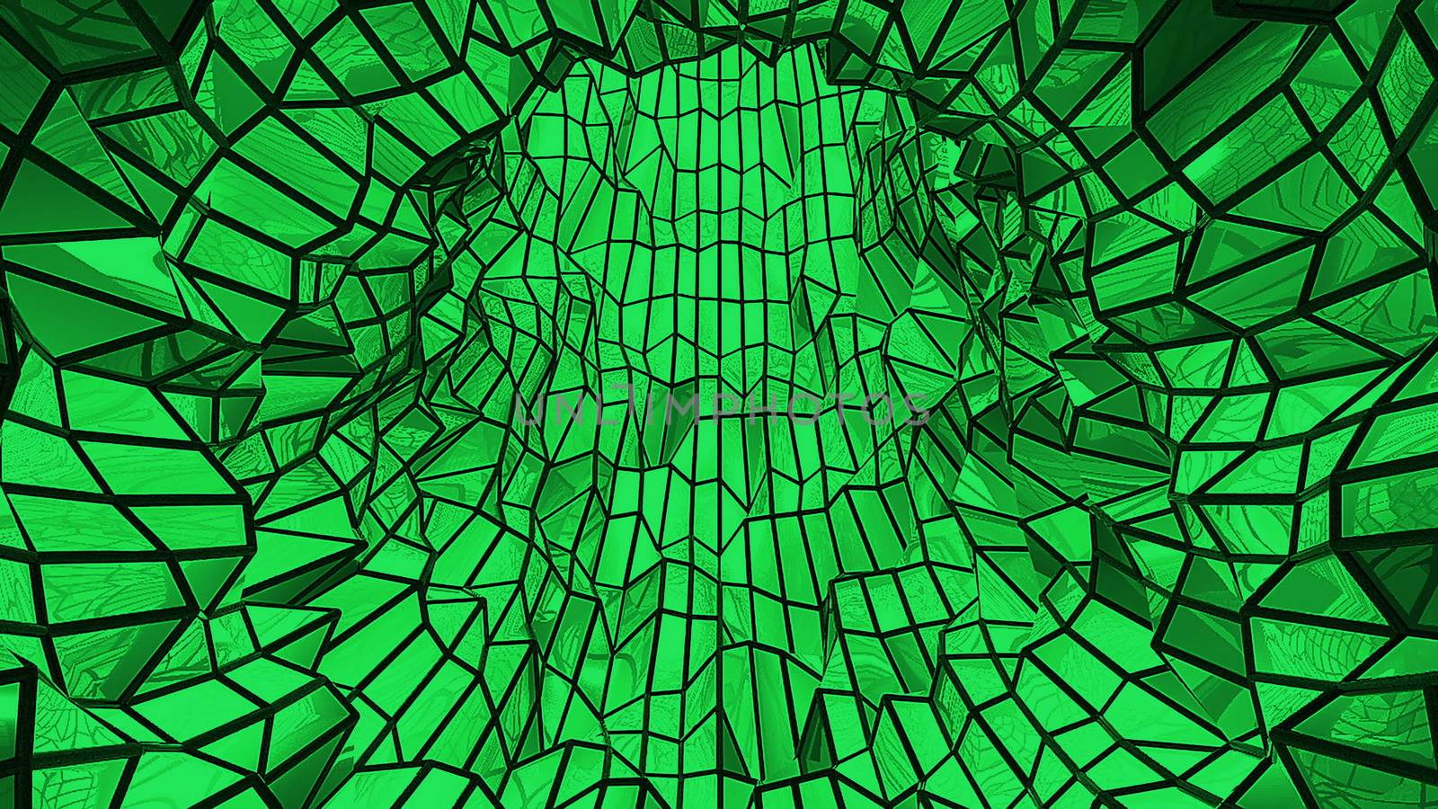 Abstract background with low poly tunnel. 3d rendering