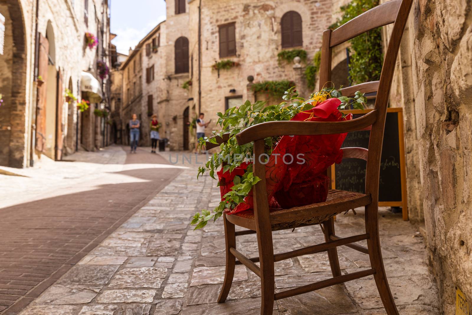 Streets and alleys in the wonderful town of Foligno (Italy)