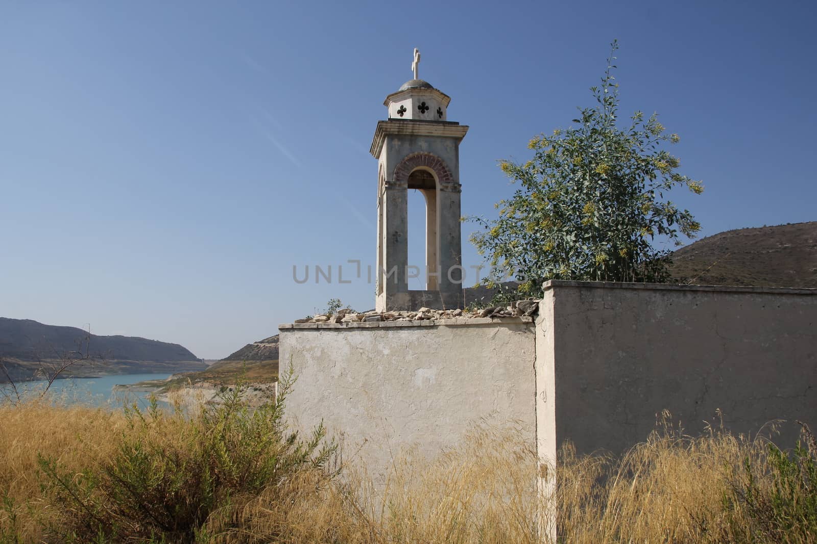 Ruined Christian Church of stone in the mountains of Cyprus