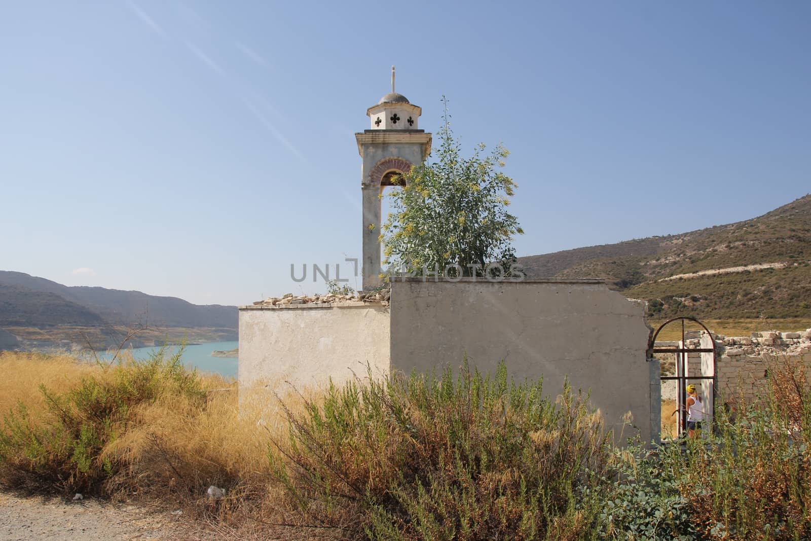 Ruined Christian Church of stone in the mountains of Cyprus