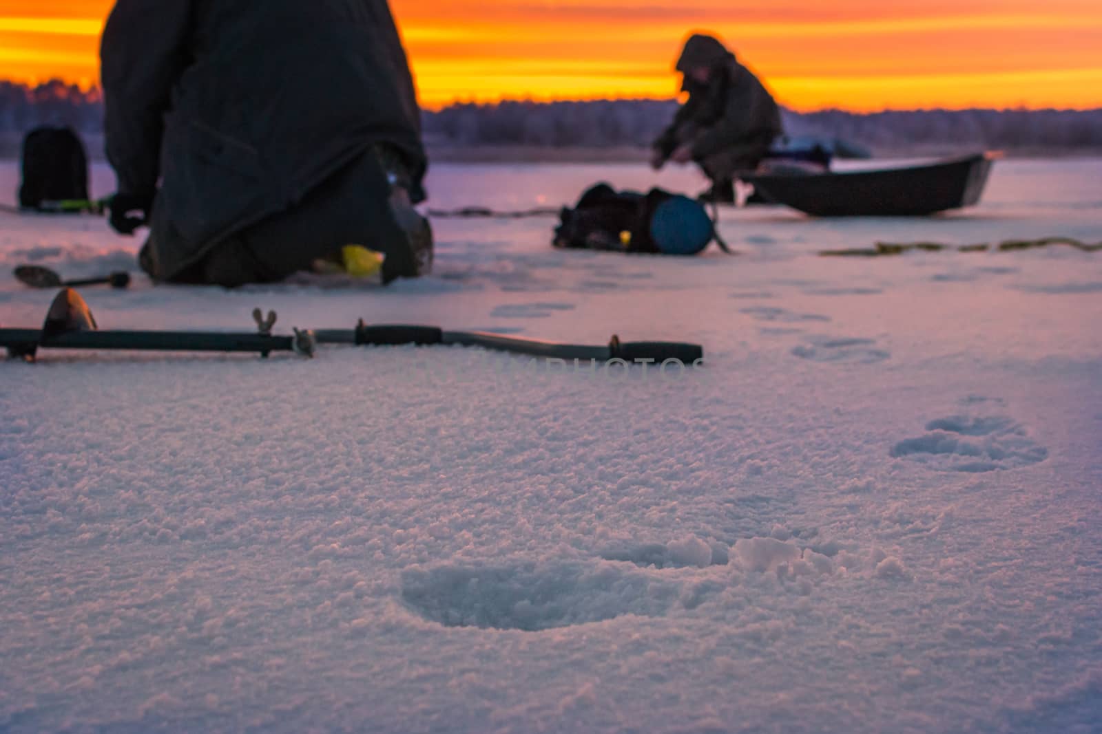 winter sport ice fishing by darksoul72