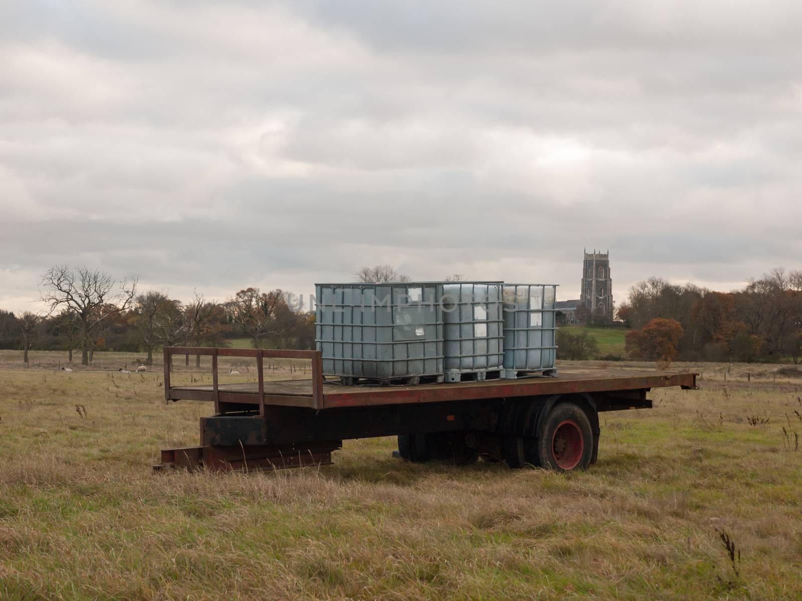 agriculture metal storage units trunk back field food; essex; england; uk