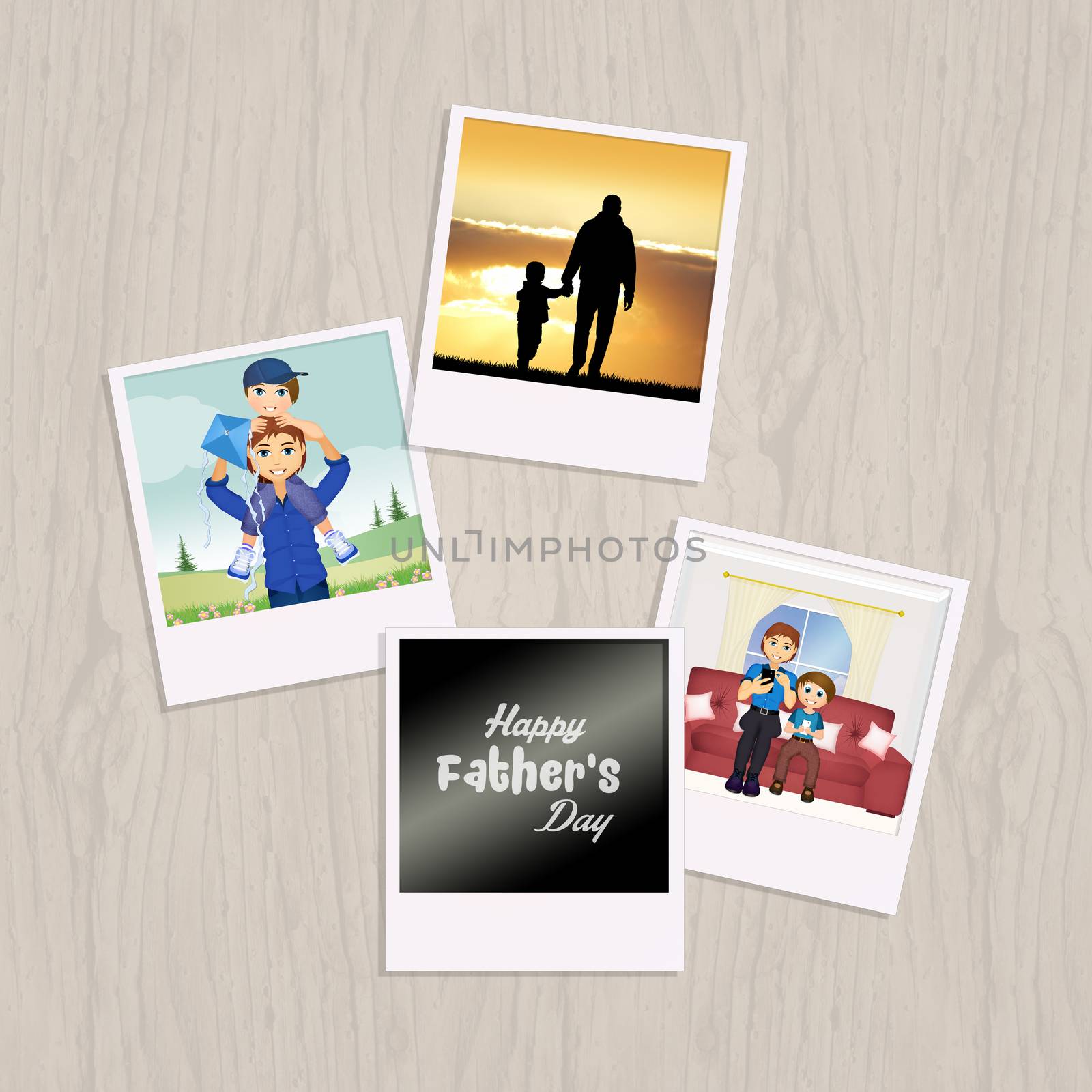 illustration of pictures of family for father's day
