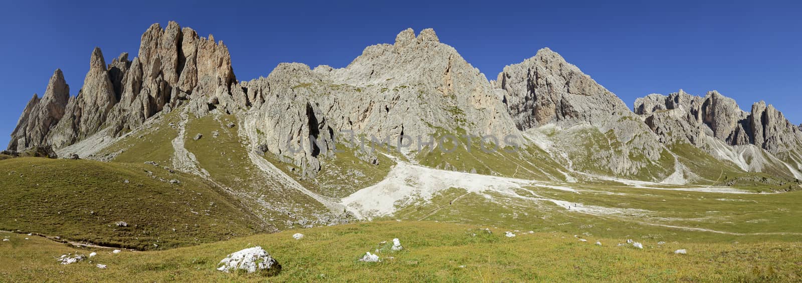 Mountain landscape on a sunny day, Dolomite Alps, Italy, panorama