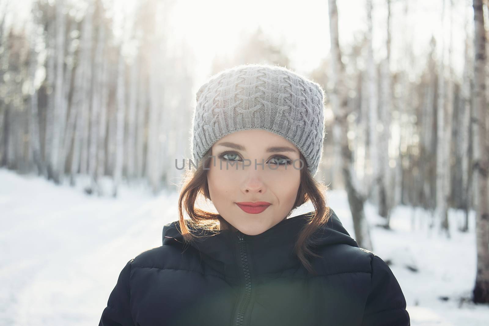 Beautiful young girl in a white winter forest by 3KStudio