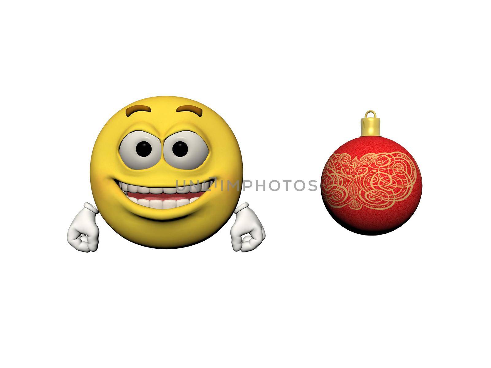 Cute Santa Claus emoticon yellow - 3d rendering