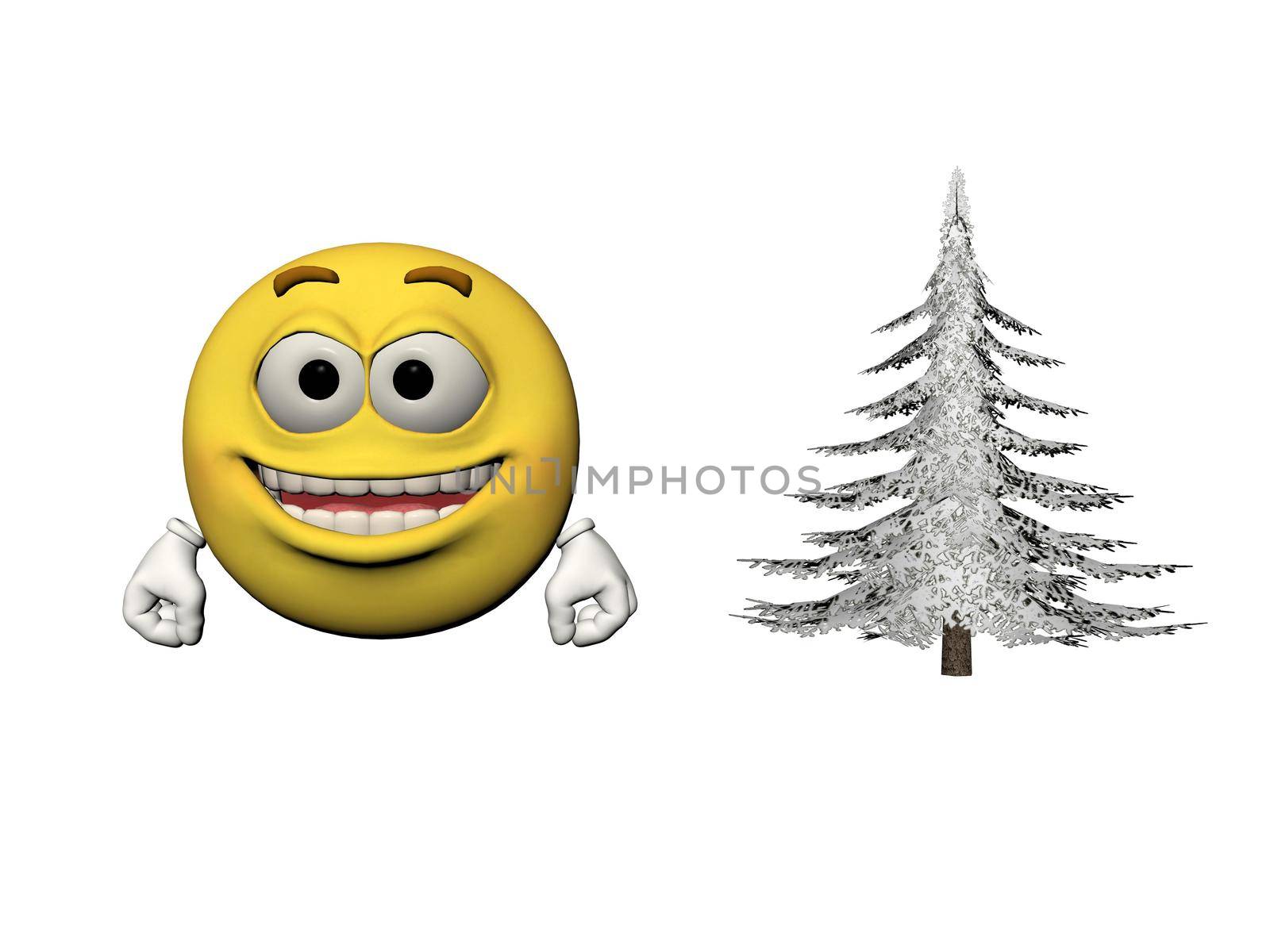 Cute Santa Claus emoticon - 3d rendering by mariephotos