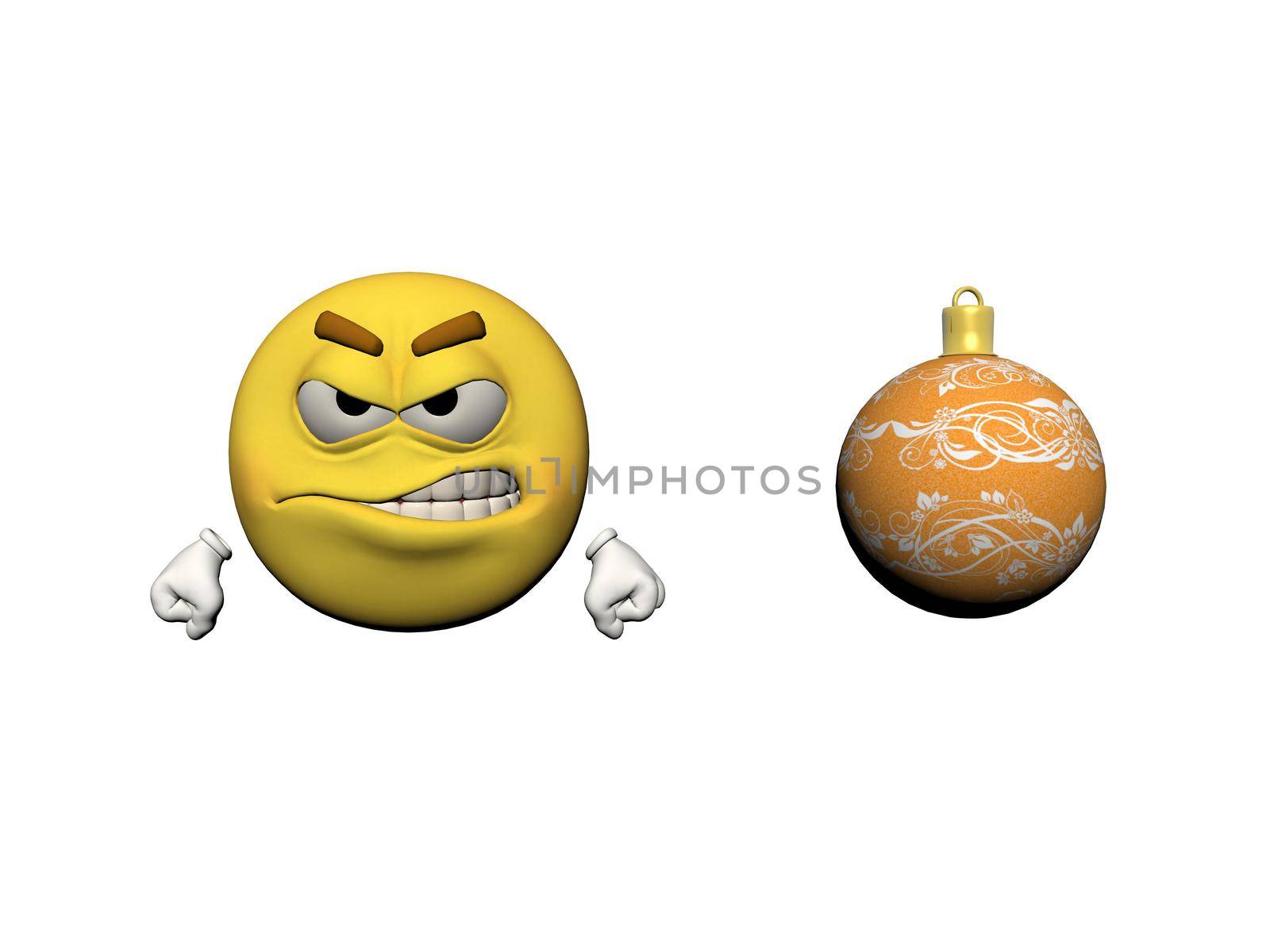 Cute Santa Claus emoticon yellow - 3d rendering