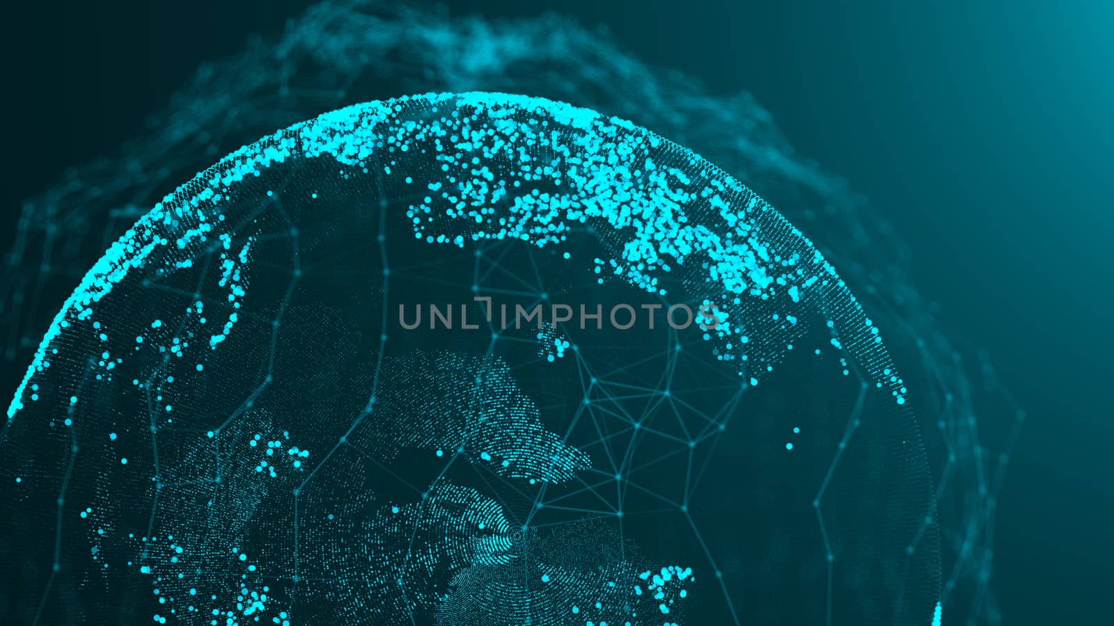 Abstract background with world map particles by nolimit046