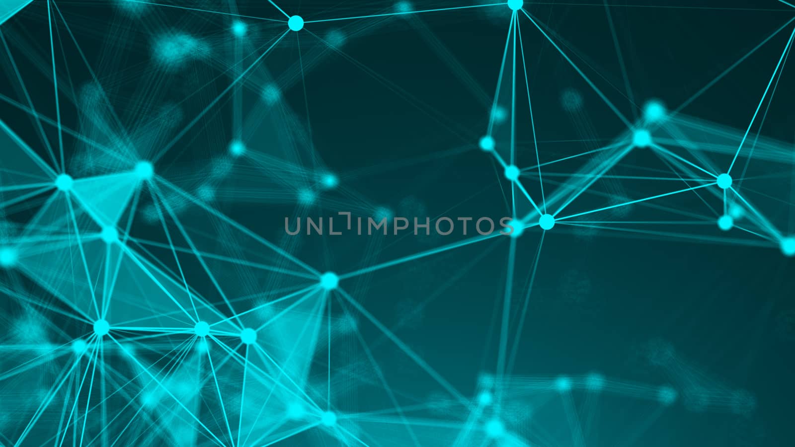 Abstract Polygonal Space Background with Connecting Dots and Lines. 3d rendering