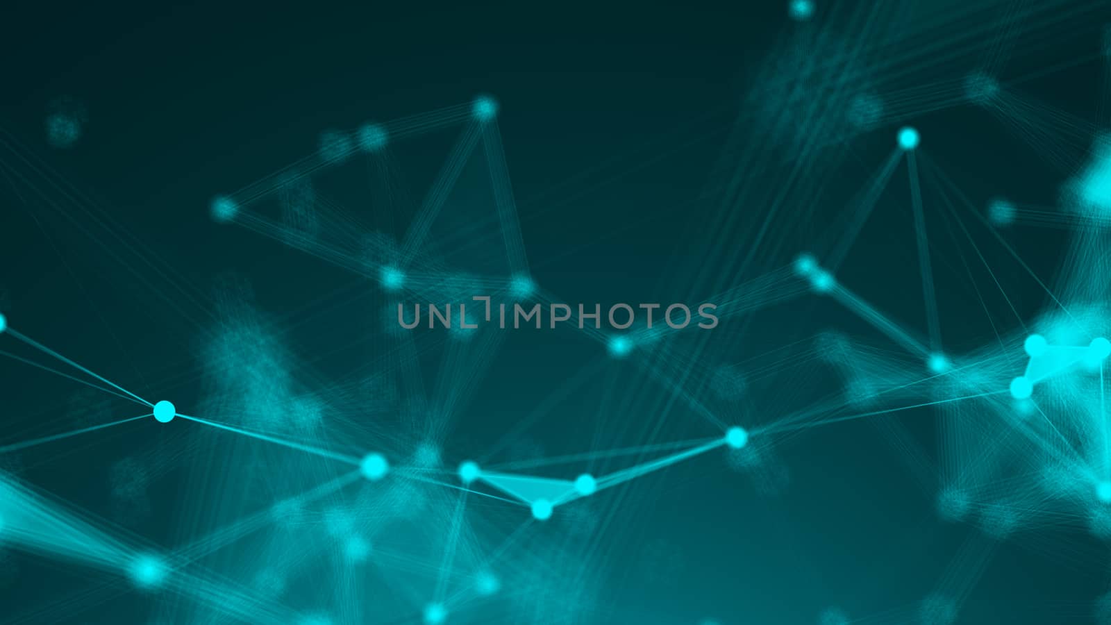 Abstract Polygonal Space Background with Connecting Dots and Lines. 3d rendering