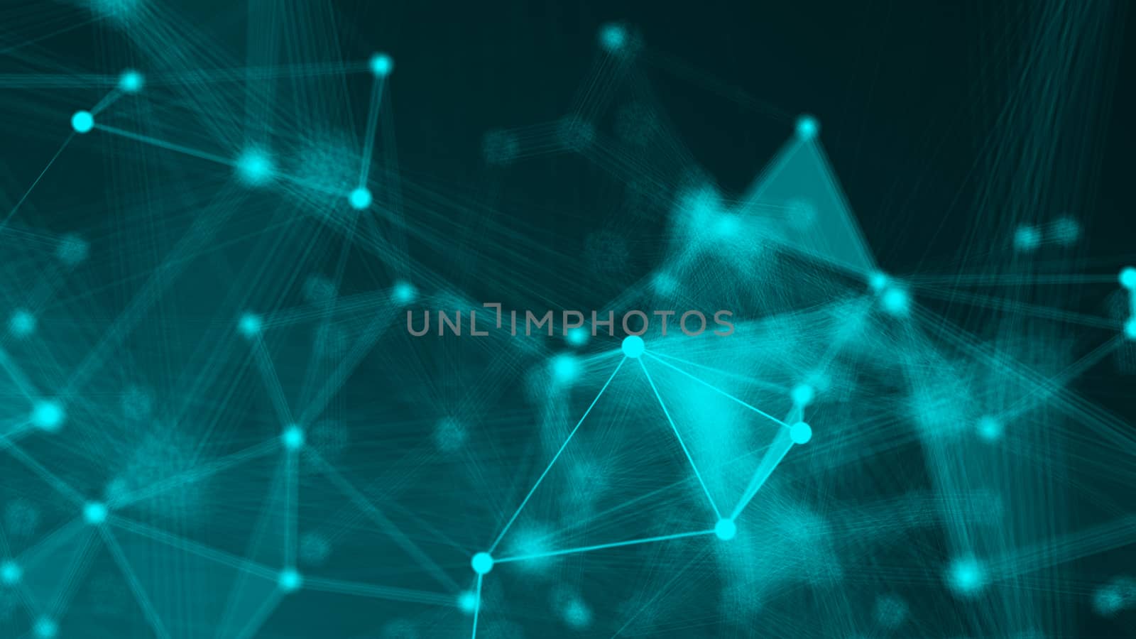 Abstract Polygonal Space Background with Connecting Dots and Lines. 3d rendering