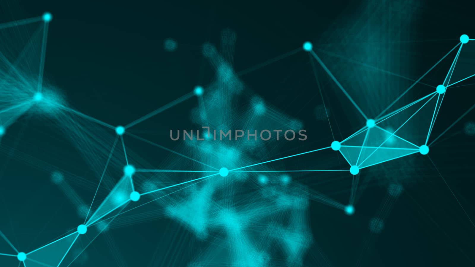 Abstract Polygonal Space Background with Connecting Dots and Lines. 3d rendering