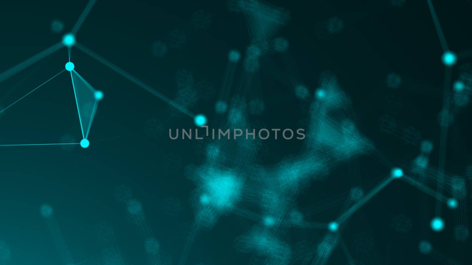 Abstract Polygonal Space Background with Connecting Dots and Lines. 3d rendering