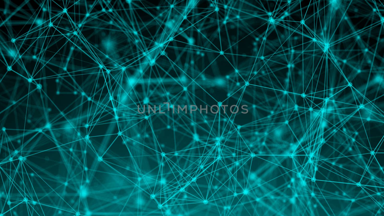 Abstract connection dots. Technology background. Digital drawing blue theme. Network concept 3d rendered