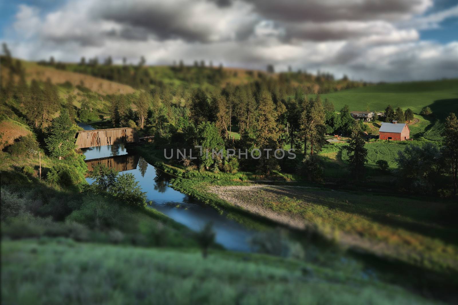 Train Bridge in Rural in Palouse Washington  by tobkatrina