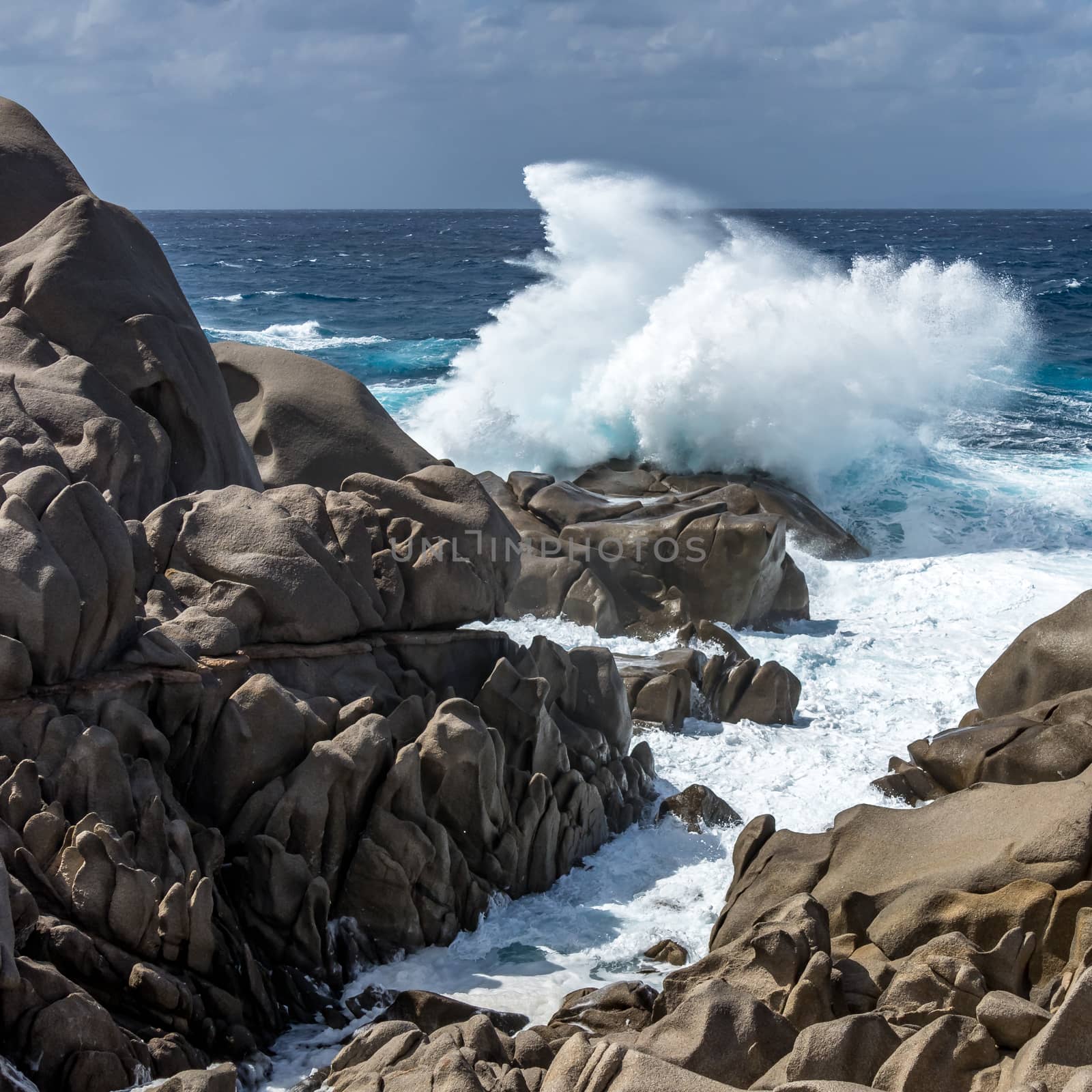 Waves Pounding the Coastline at Capo Testa Sardinia by phil_bird
