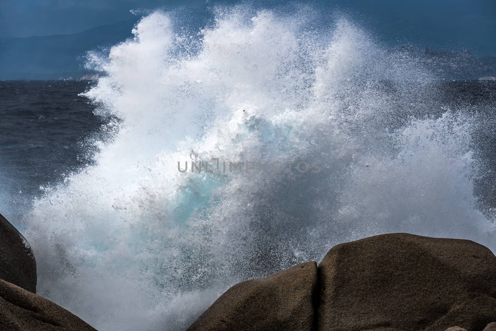 Waves Pounding the Coastline at Capo Testa Sardinia by phil_bird