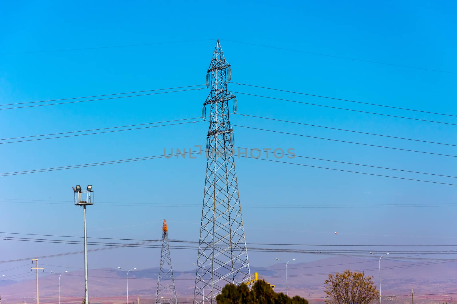 electrical transmission lines and wire from it  in Afyon, Turkey