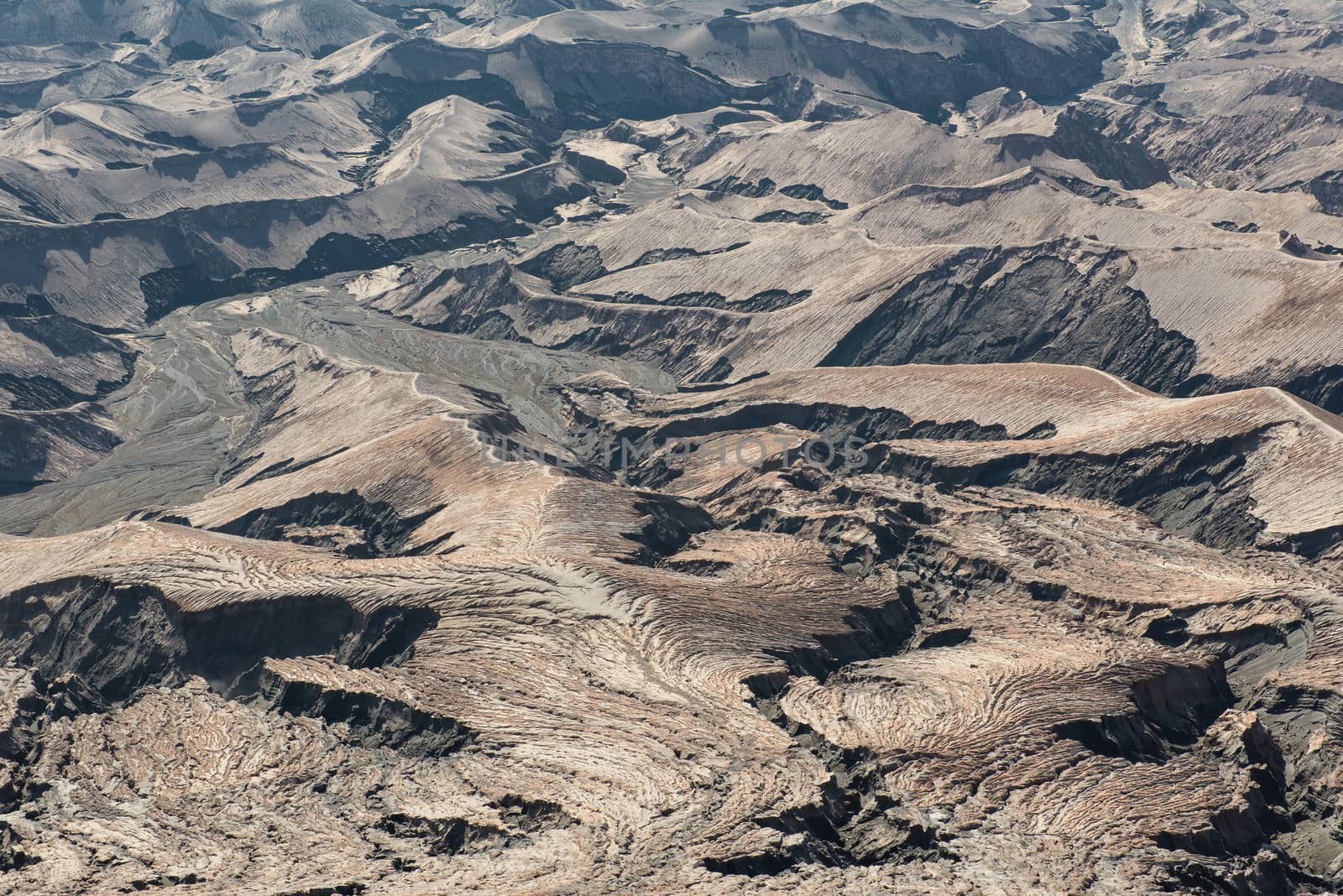 Layer Volcanic ash as sand ground of Mount Bromo volcano (Gunung Bromo) in Bromo Tengger Semeru National Park, East Java, Indonesia.