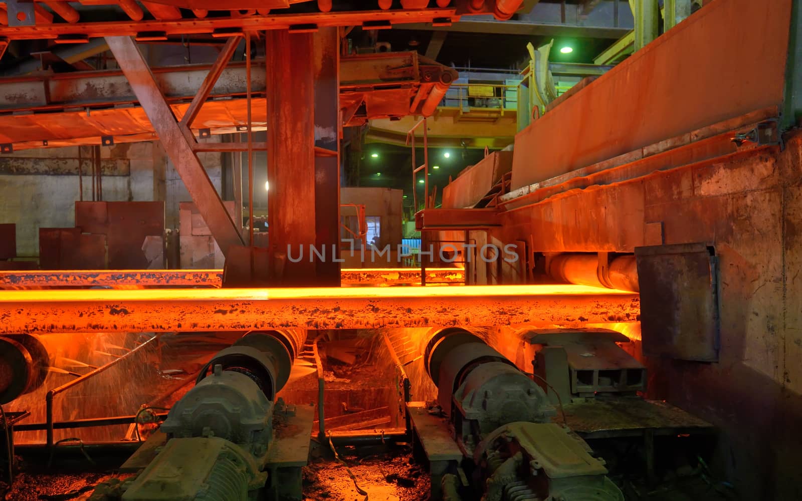 Hot rolling mill workshop at metal steel production