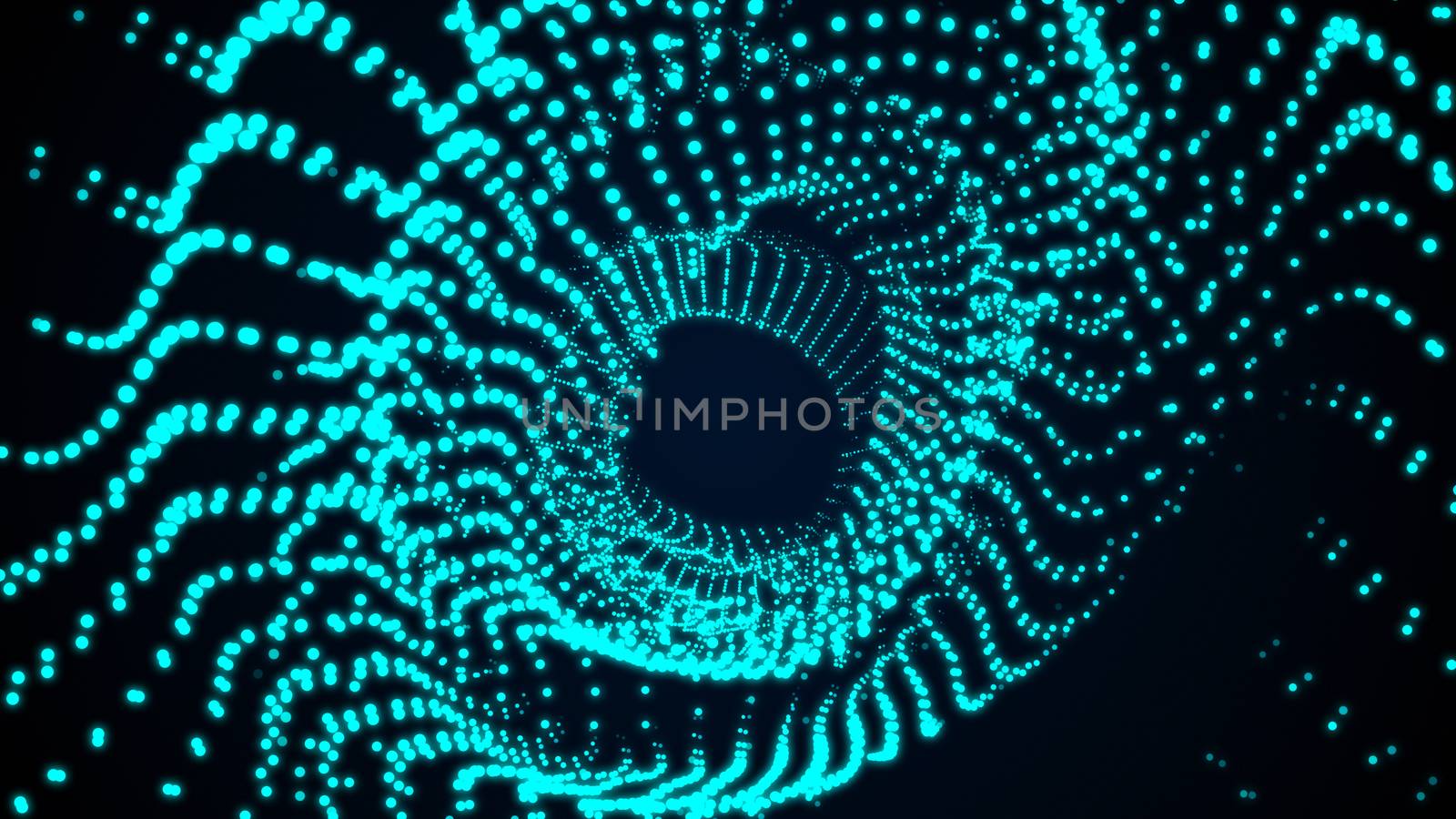 abstract background with tunnel particles. 3d rendering