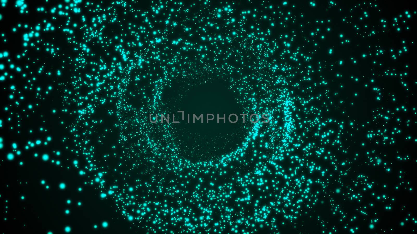 abstract background with tunnel particles. 3d rendering