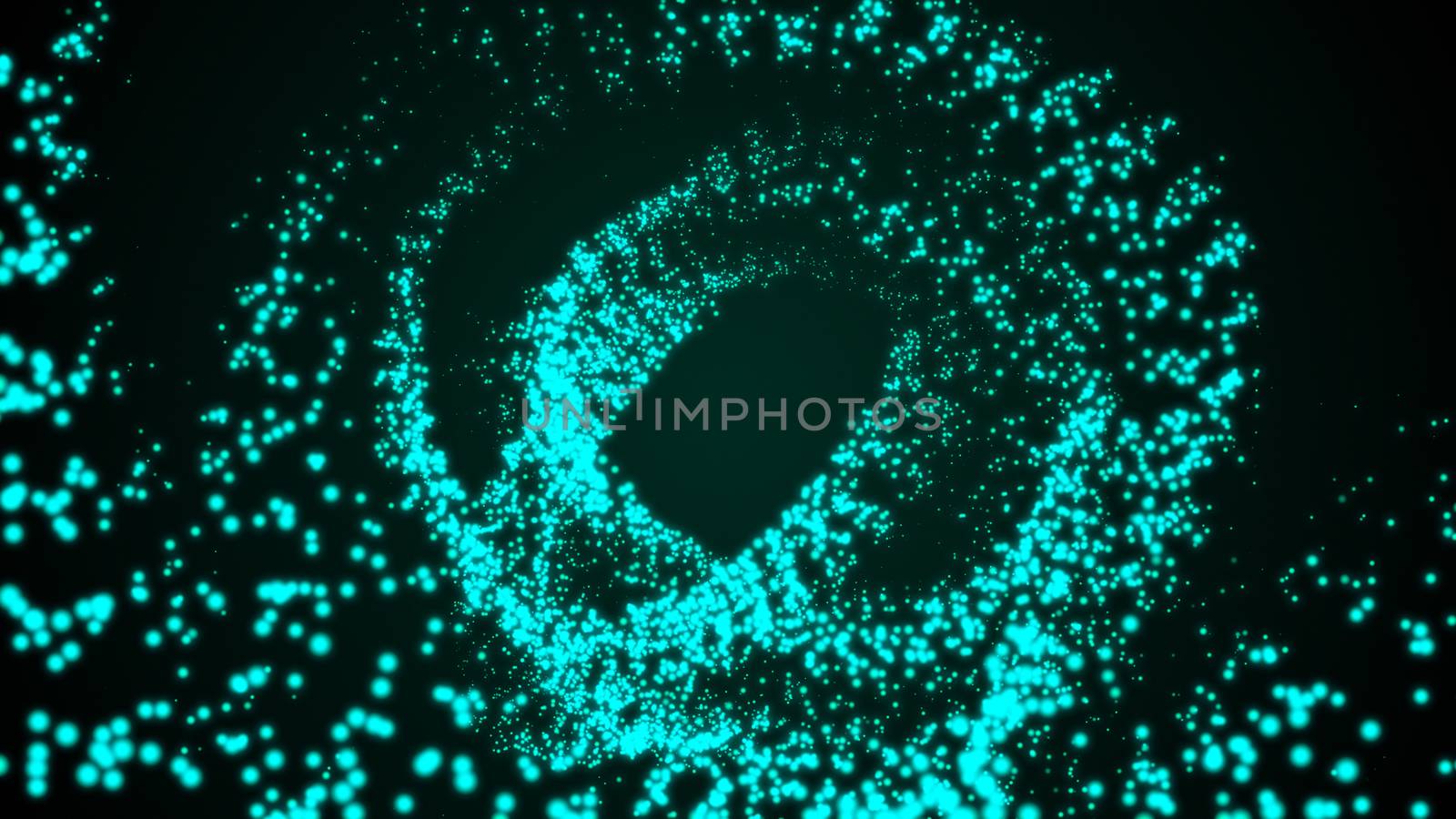 abstract background with tunnel particles. 3d rendering