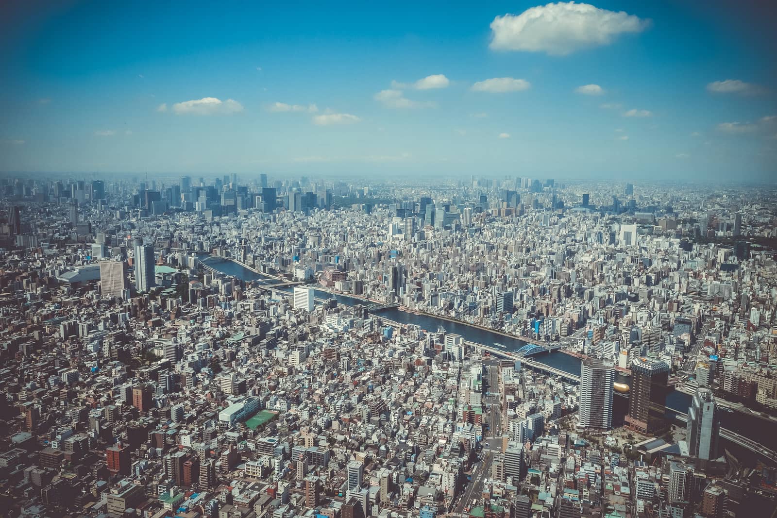 Tokyo city skyline panorama aerial view, Japan