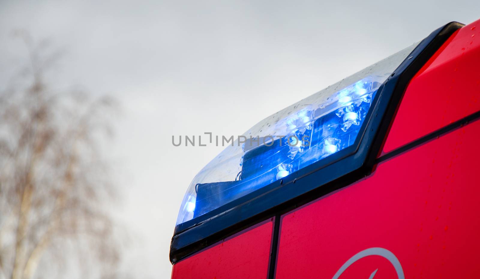 Lights  of fire trucks to save property and lives