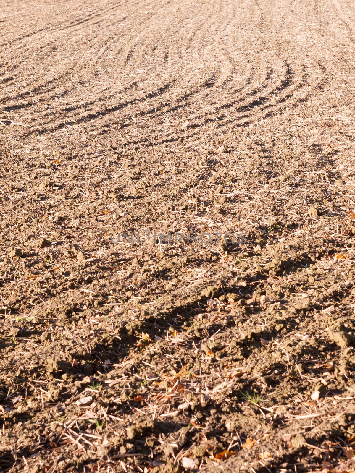 brown ploughed dry autumn farm field space tracks empty space ag by callumrc