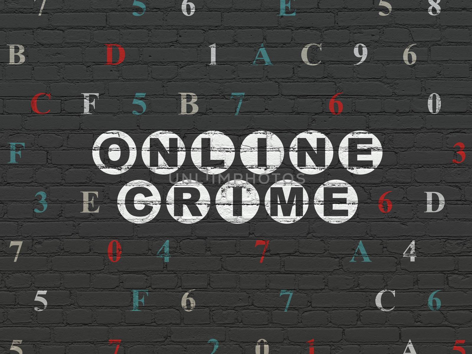 Security concept: Online Crime on wall background by maxkabakov