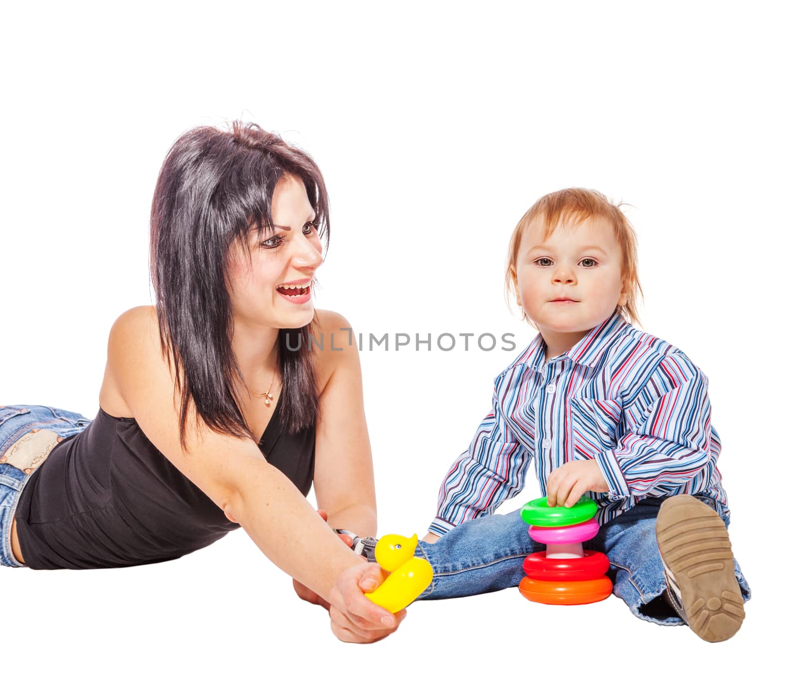 Mother playing with son by olga_sweet