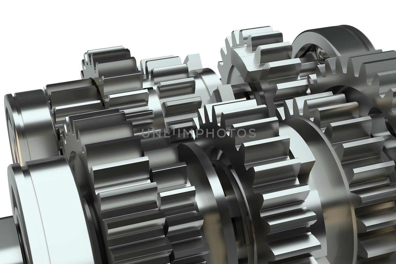 3d rendered illustration of closeup gear wheels