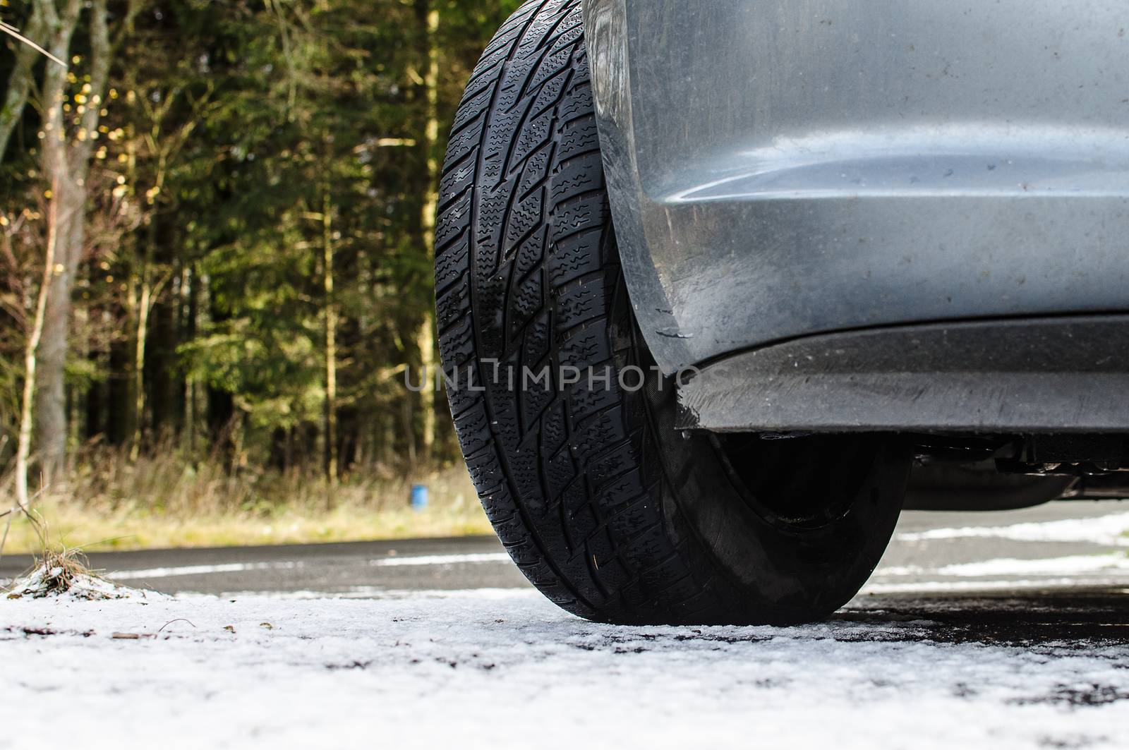 Winter tires on snow is the basis for a safe ride.