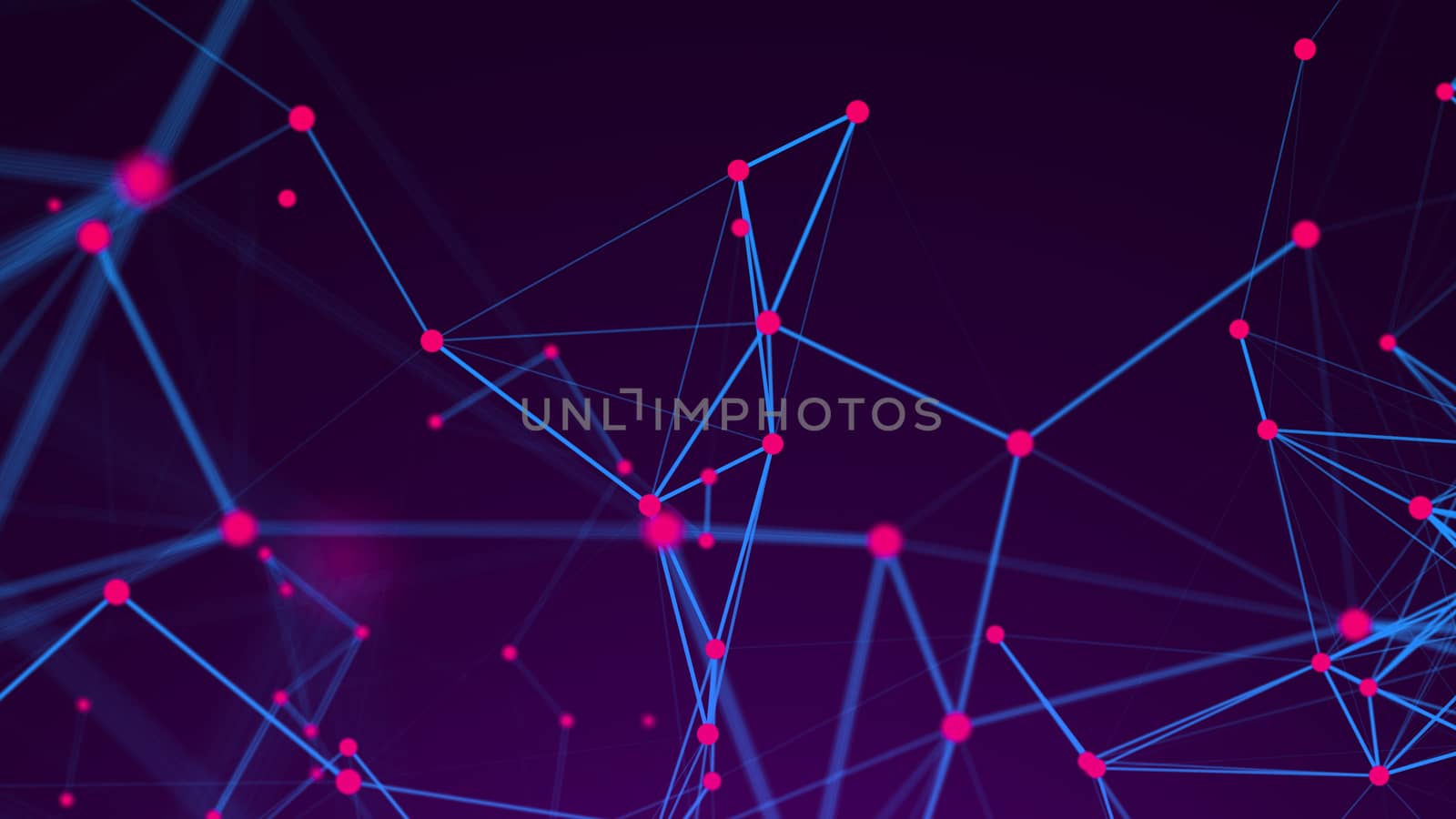 Abstract Polygonal Space Background with Connecting Dots and Lines. 3d rendering