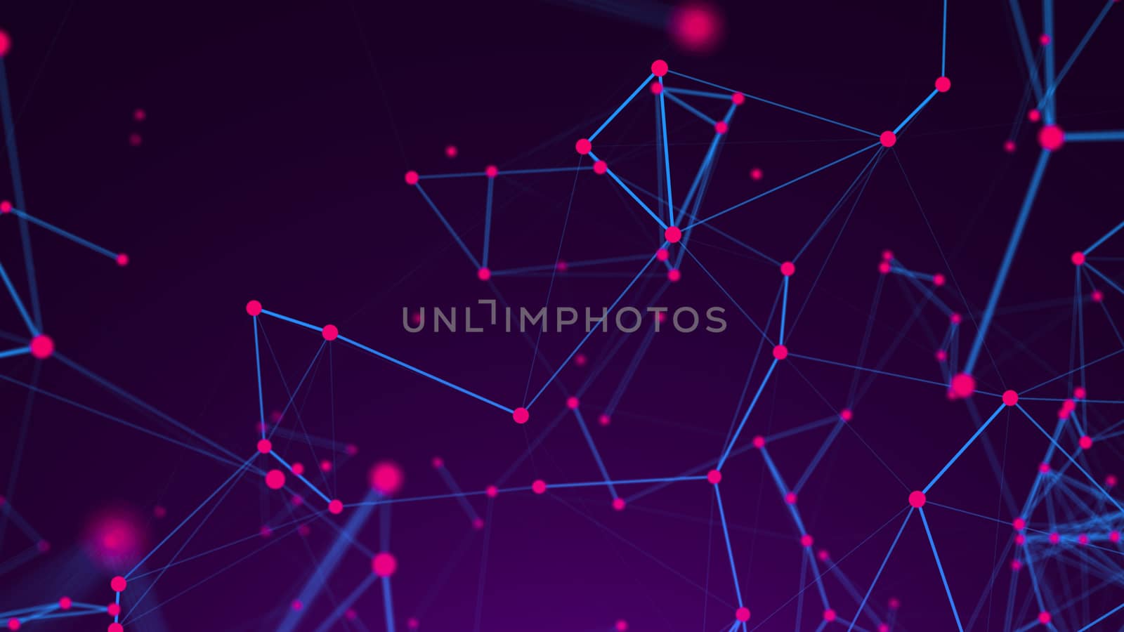 Abstract Polygonal Space Background with Connecting Dots and Lines. 3d rendering