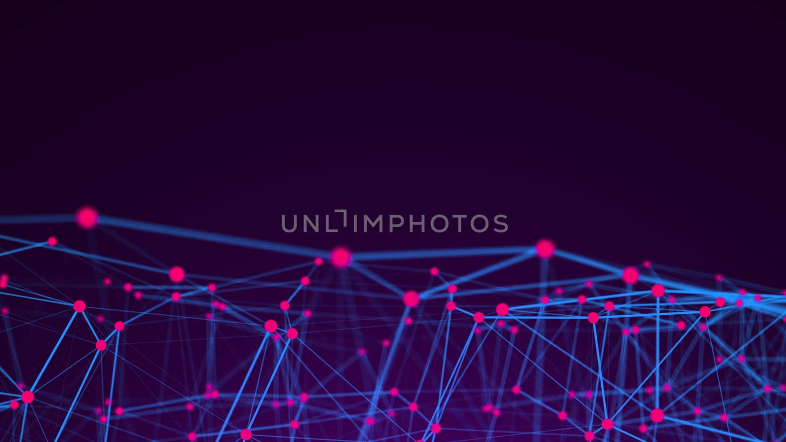 Abstract Polygonal Space Background with Connecting Dots and Lines. 3d rendering