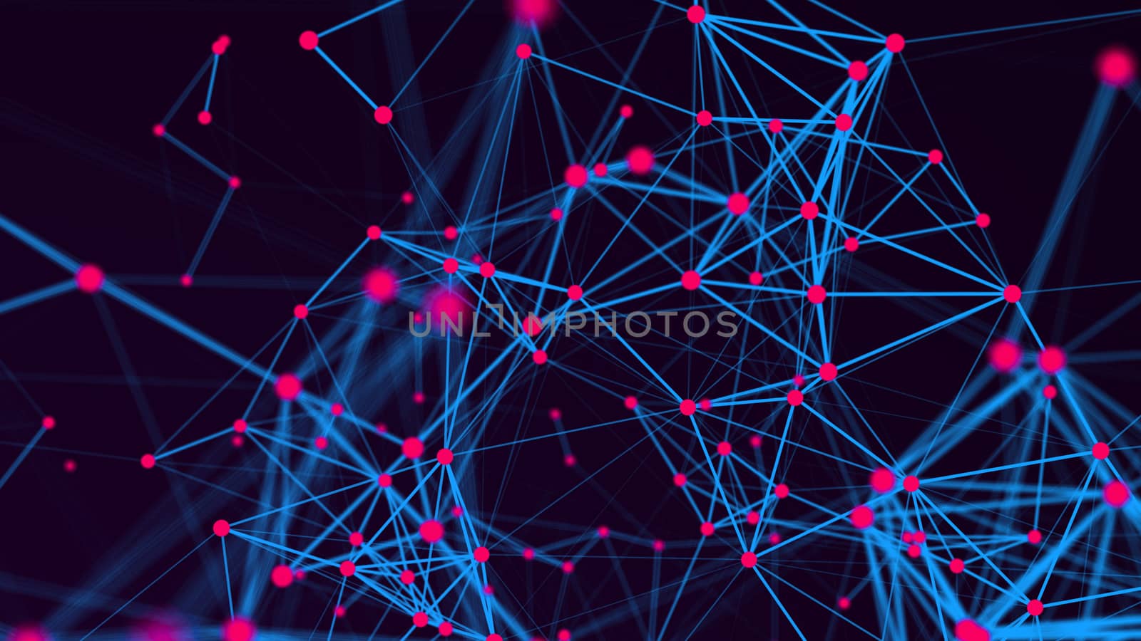 Abstract Polygonal Space Background with Connecting Dots and Lines. 3d rendering