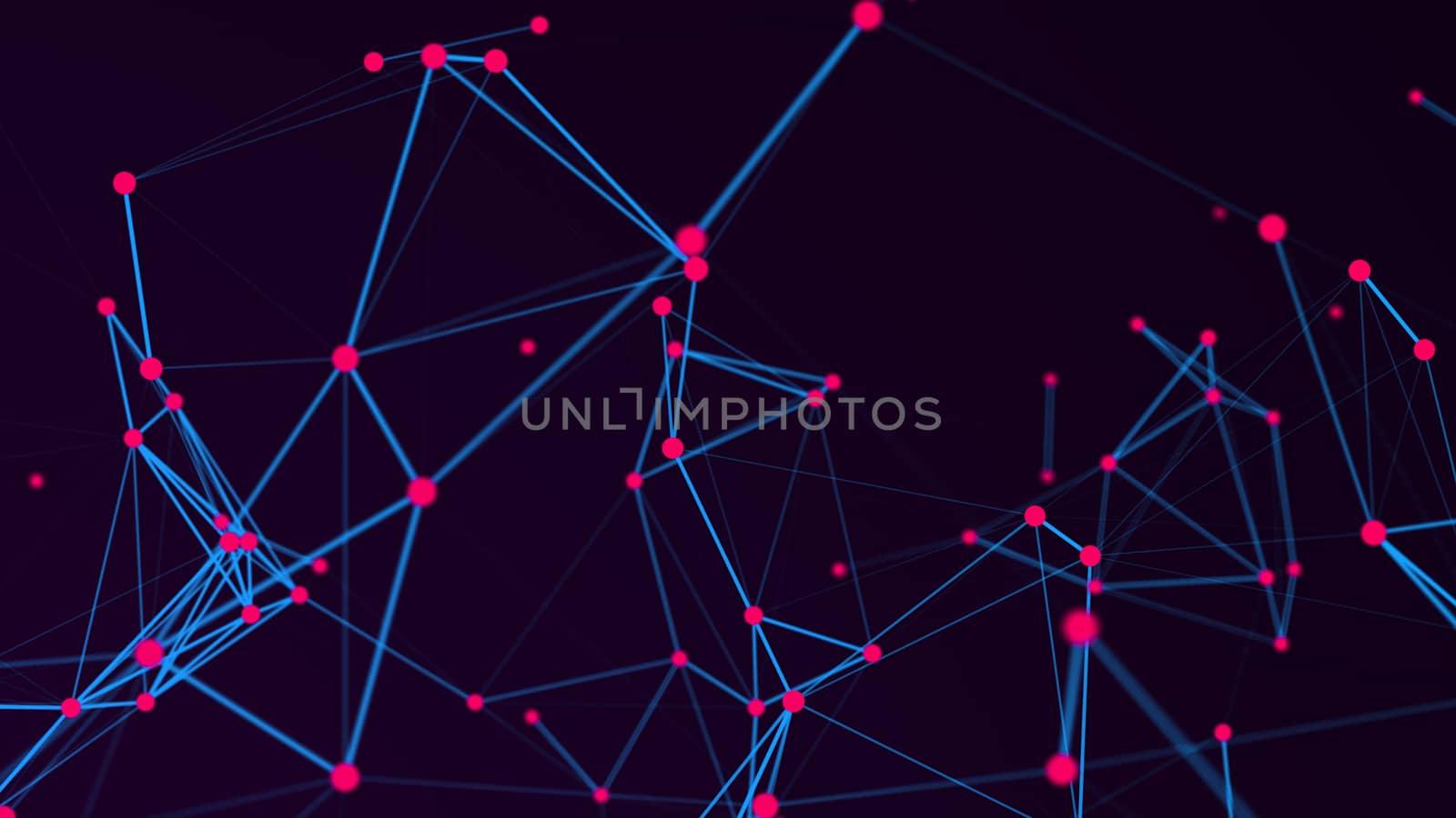 Abstract Polygonal Space Background with Connecting Dots and Lines. 3d rendering