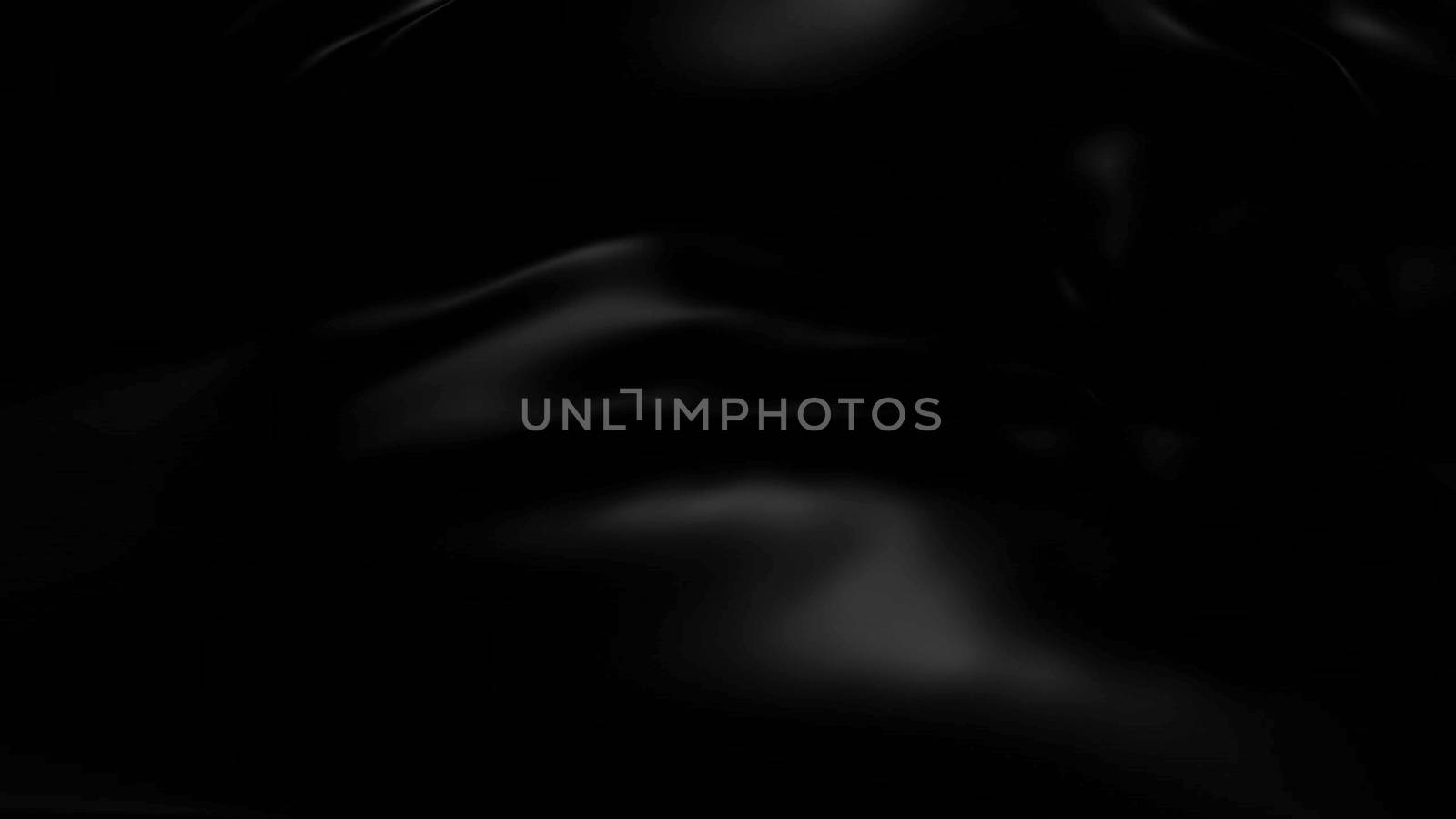 black cloth background abstract with soft waves. 3d rendering