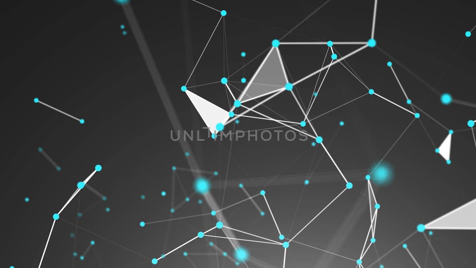 Abstract Polygonal Space Background with Connecting Dots and Lines. 3d rendering