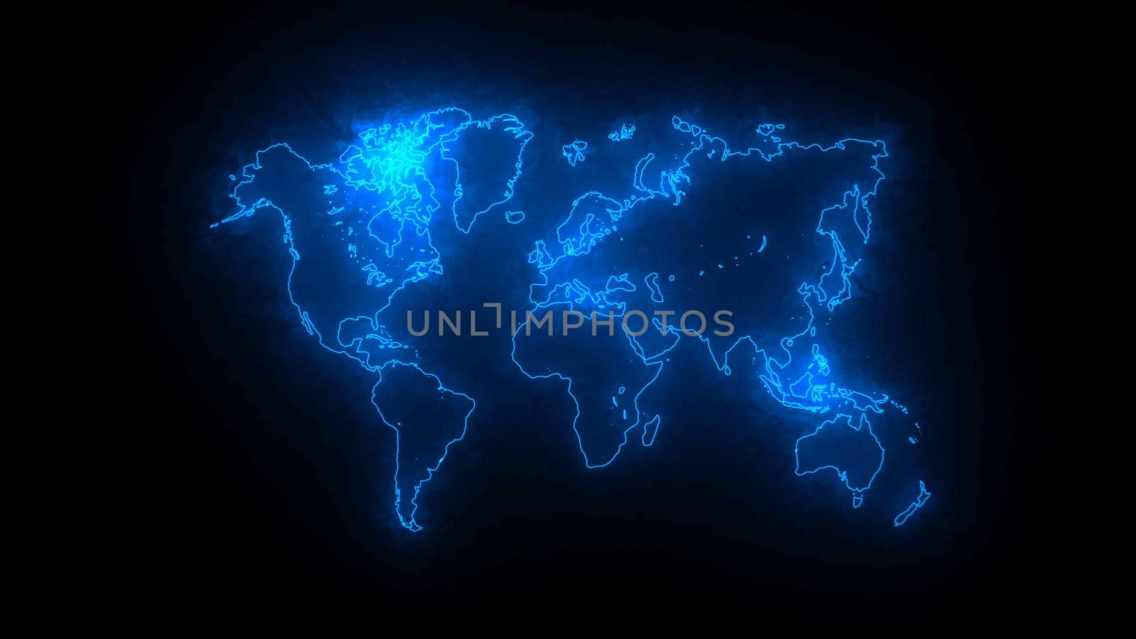 Abstract background with futuristic world map. 3d rendering