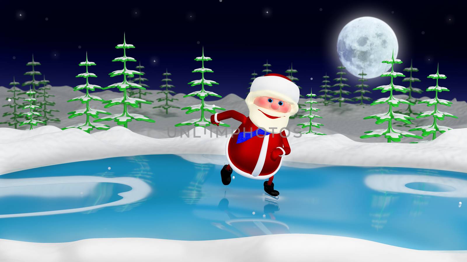 3D  Illustration  Santa on the Skates by brux