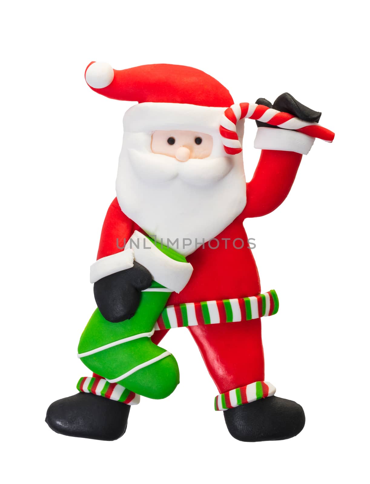 Christmas figurine of santa claus isolated on white background